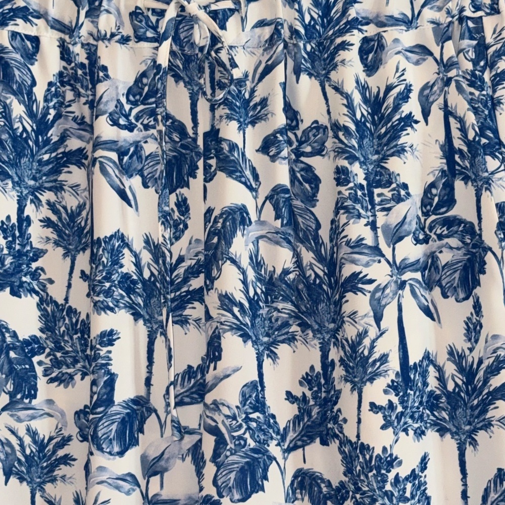 Gianni Bini sz Xs blue white Amalfi trouser pants elastic drawstring waist - Picture 2 of 4